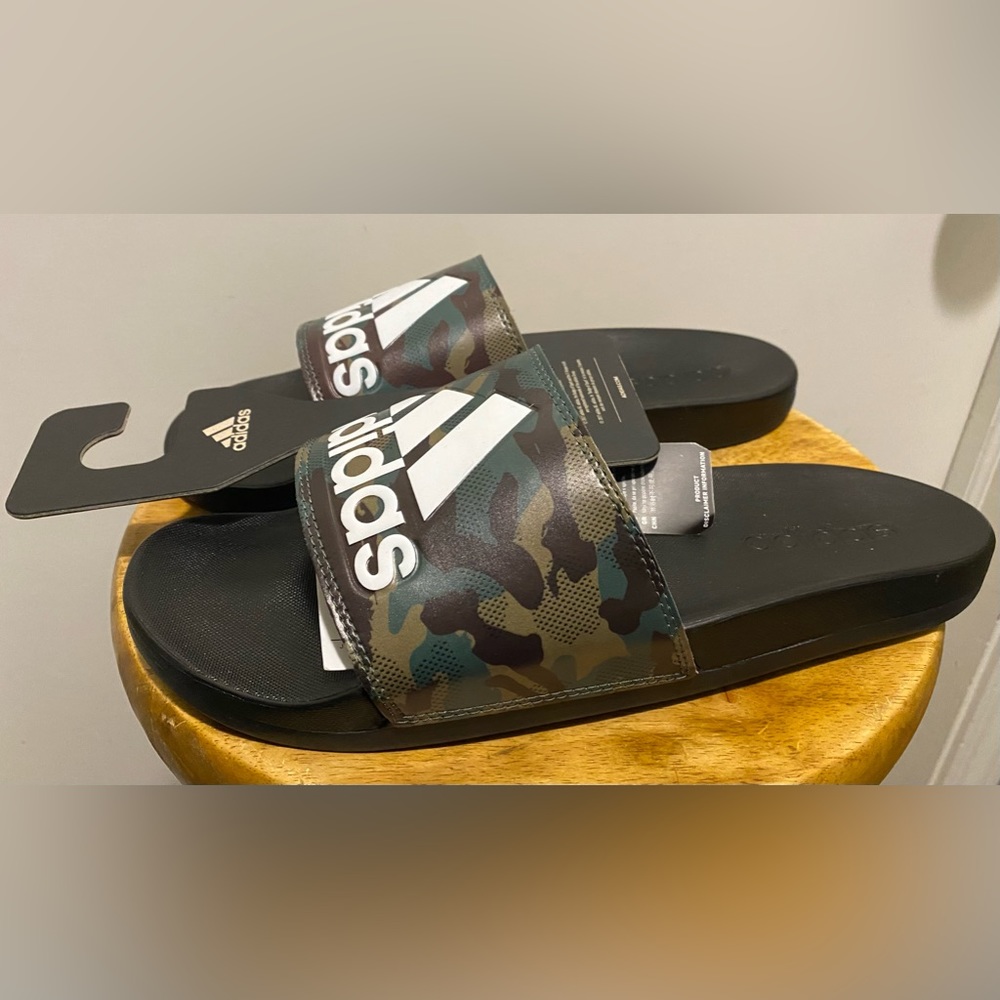 New adidas Adilette Comfort "Core Black/Camo" Unisex